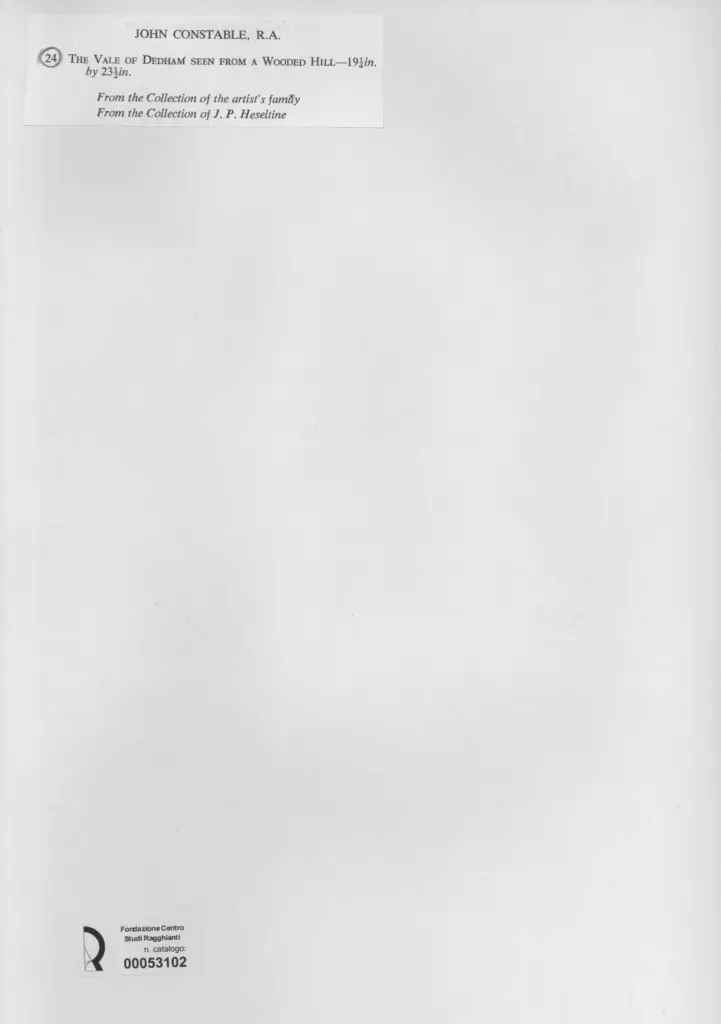 Anonimo , Constable, John - sec. XVIII/ XIX - The Vale of Dedham seen a Wooded Hill , retro