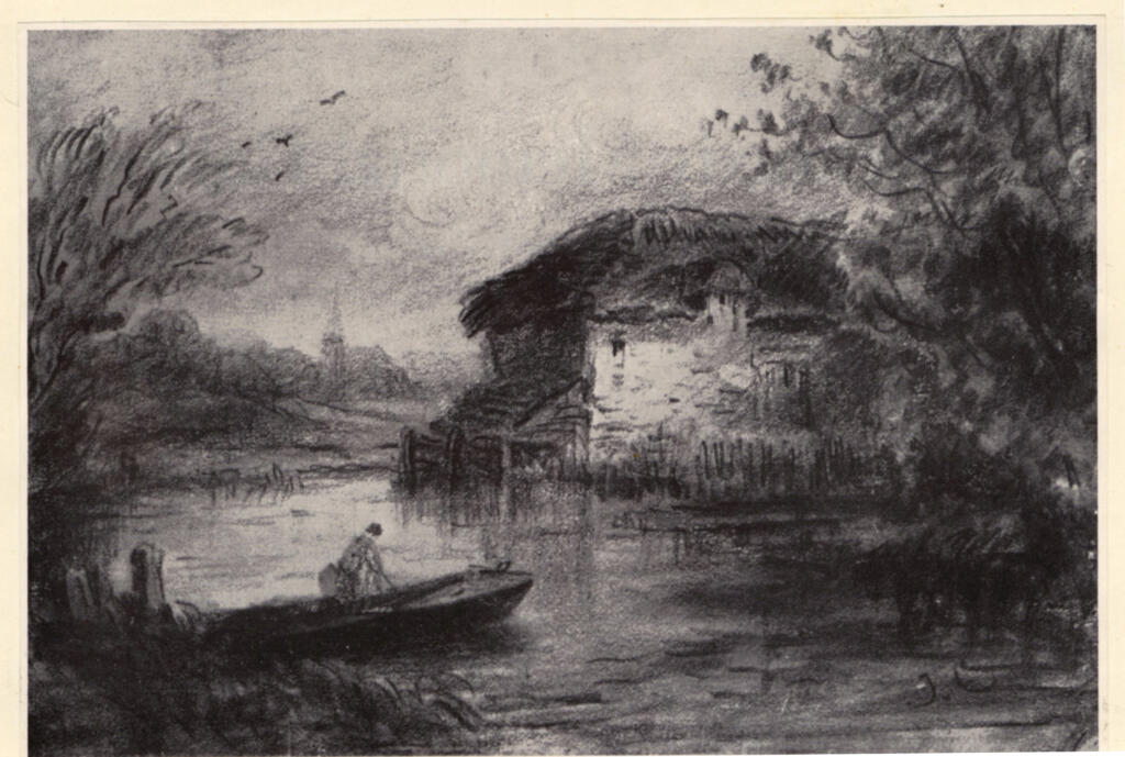 Anonimo , Constable, John - sec. XIX - Man in a Pond , fronte