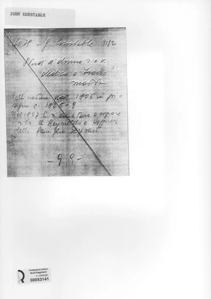 Anonimo , Constable, John - sec. XIX - Studio di donna , retro