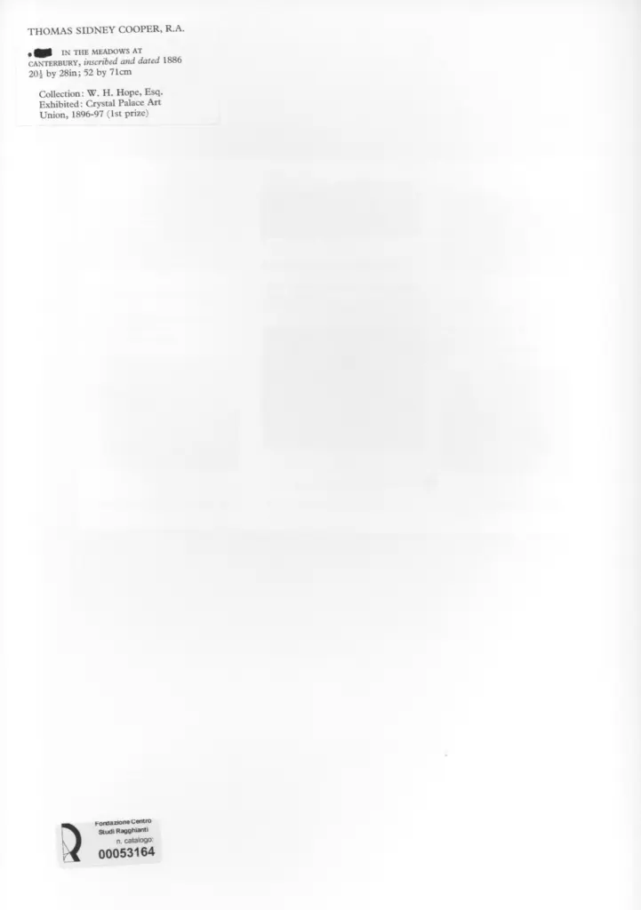 Anonimo , Cooper, Thomas Sidney - sec. XIX - In the Meadows at Canterbury , retro