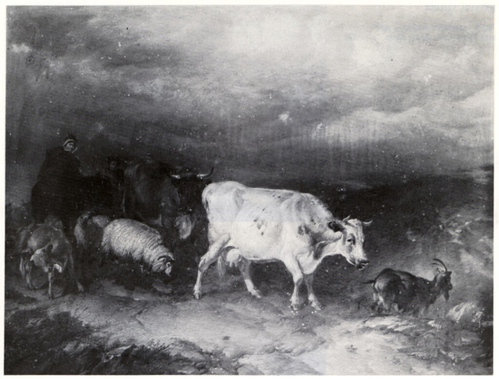 Cooper, Thomas Sidney , Driving Sheep and Cattle through a Storm -