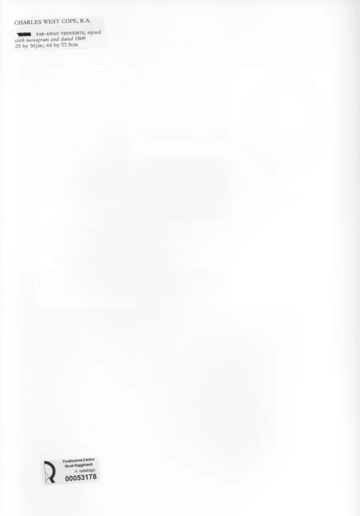 Anonimo , Cope, Charles West - sec. XIX - Far - Away Thoughts , retro