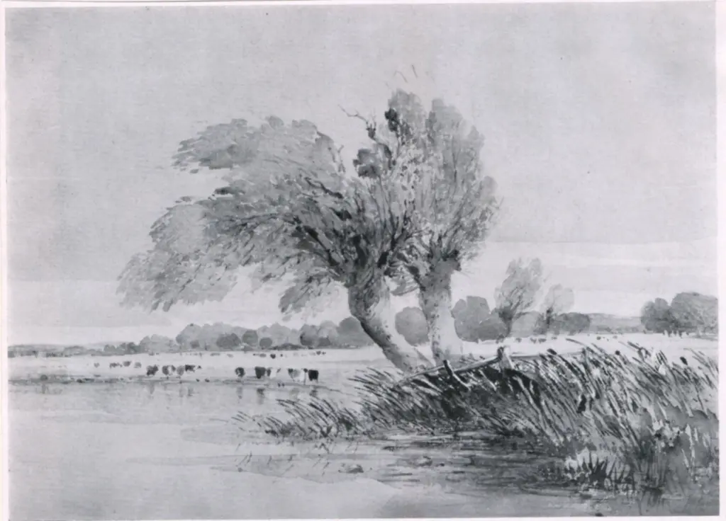 Cotman, John Sell , A River Landscape near Lakenham
