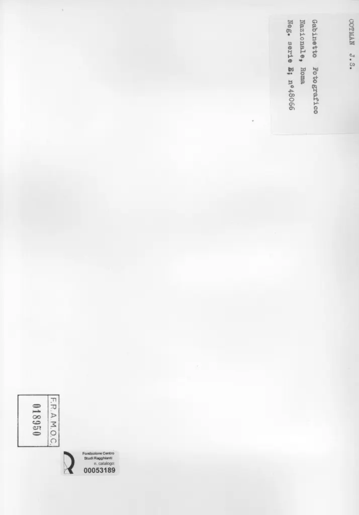 Anonimo , Cotman, John Sell - sec. XIX - Dipinto , retro