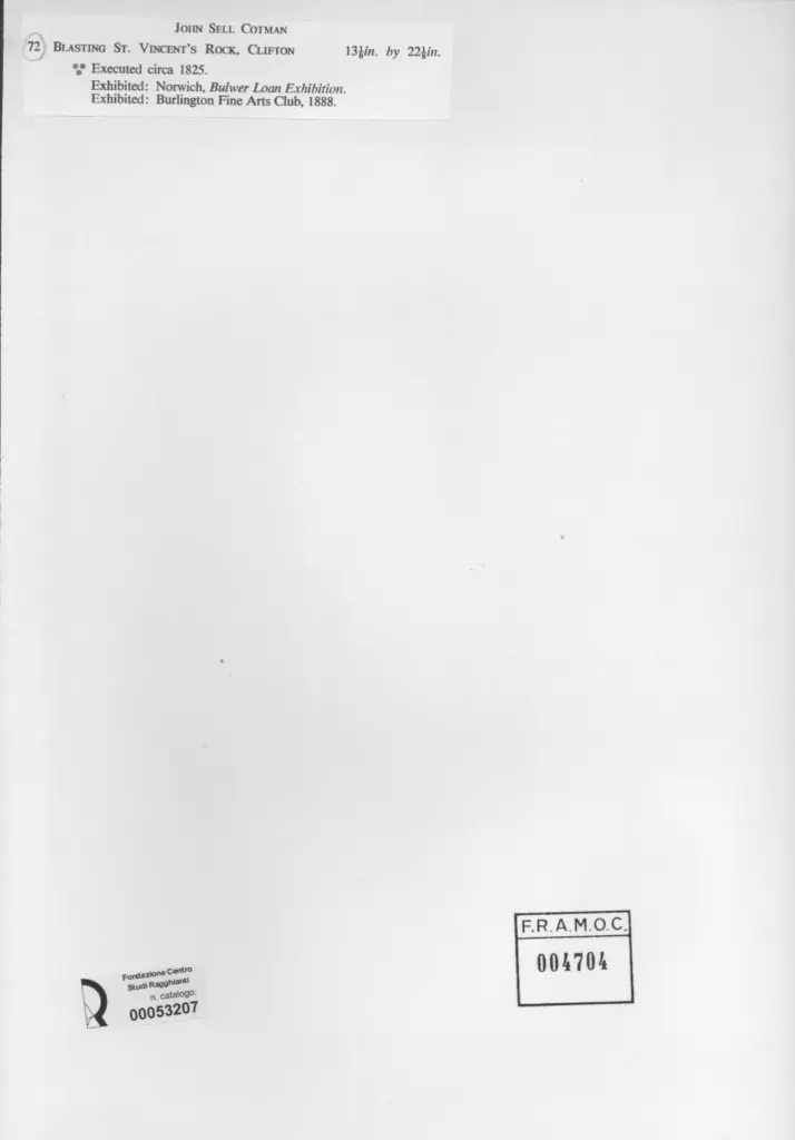 Anonimo , Cotman, John Sell - sec. XIX - Blasting St. Vincent Rock, Clifton , retro