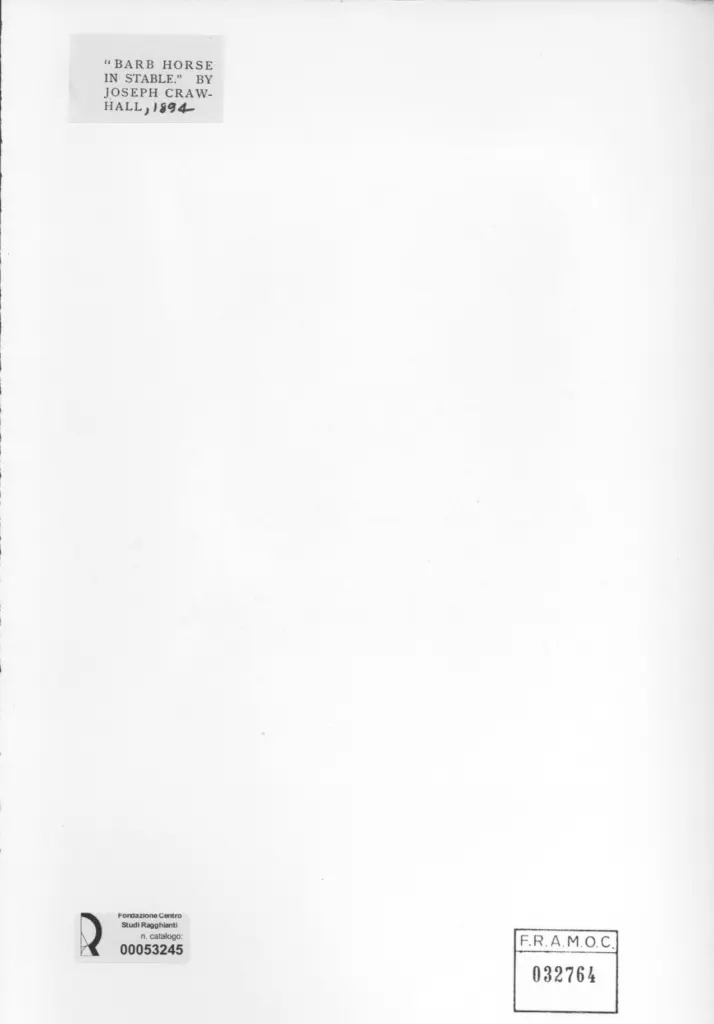 Anonimo , Crawhall, Joseph - sec. XIX - Barb Horse in Stable , retro