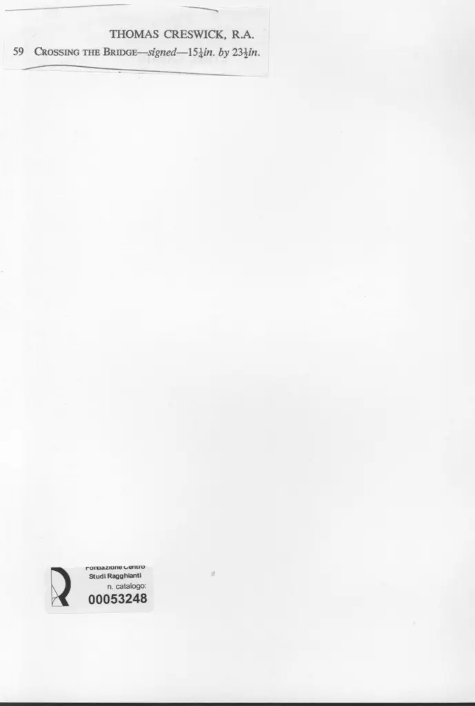 Anonimo , Creswick, Thomas - sec. XIX - Crossing the Bridge , retro