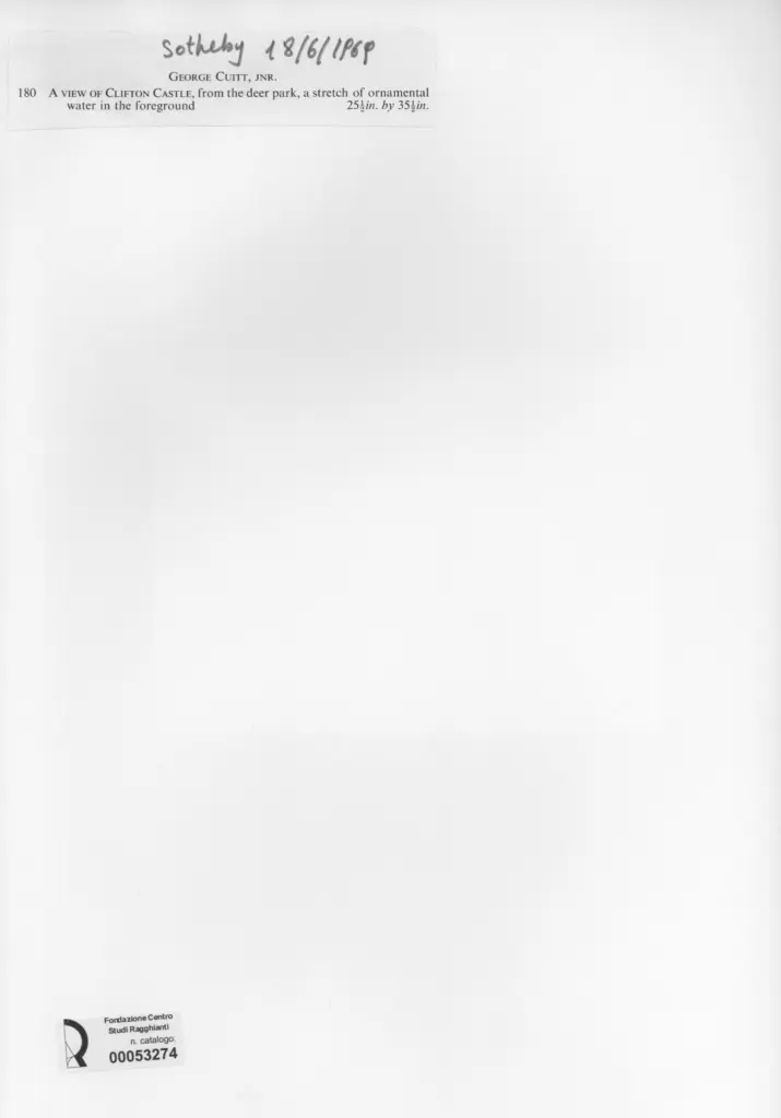 Anonimo , Cuitt, George - sec. XVIII/ XIX - A view of Clifton Castle , retro