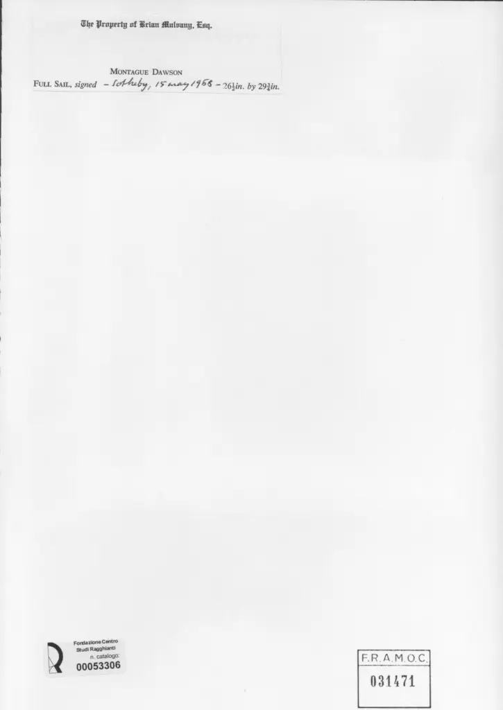 Anonimo , Dawson, Montague - sec. XIX - Full Sail , retro