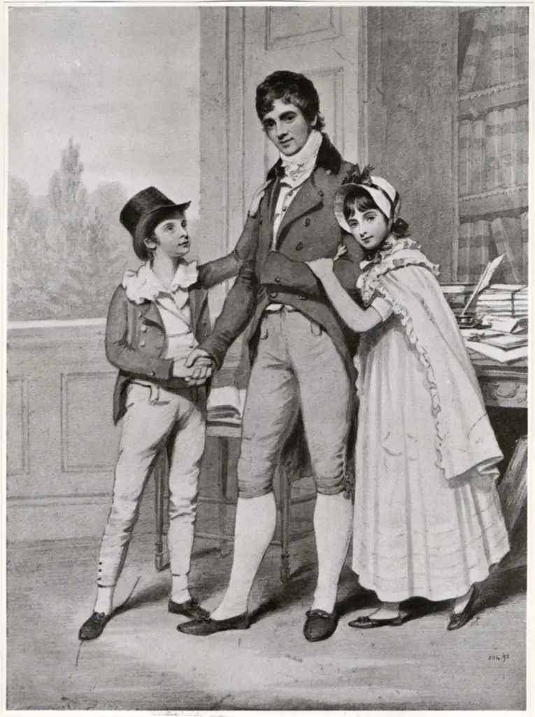 Edridge, Henry , A Gentleman with two children