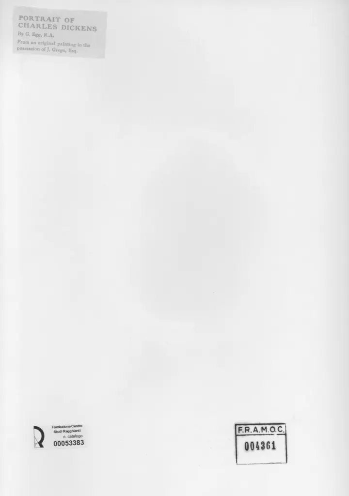 Anonimo , Egg, Augustus Leopold - sec. XIX/ XX - Portrait of Charles Dickens , retro