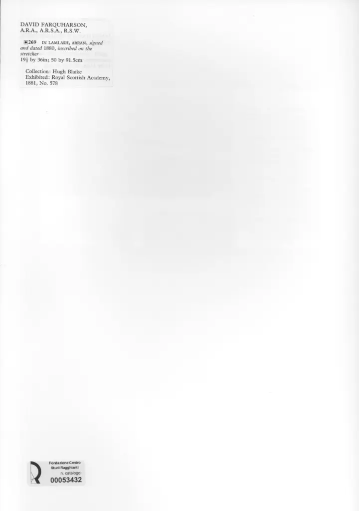 Anonimo , Farquharson, David - sec. XIX - In Lamlash, Arran , retro