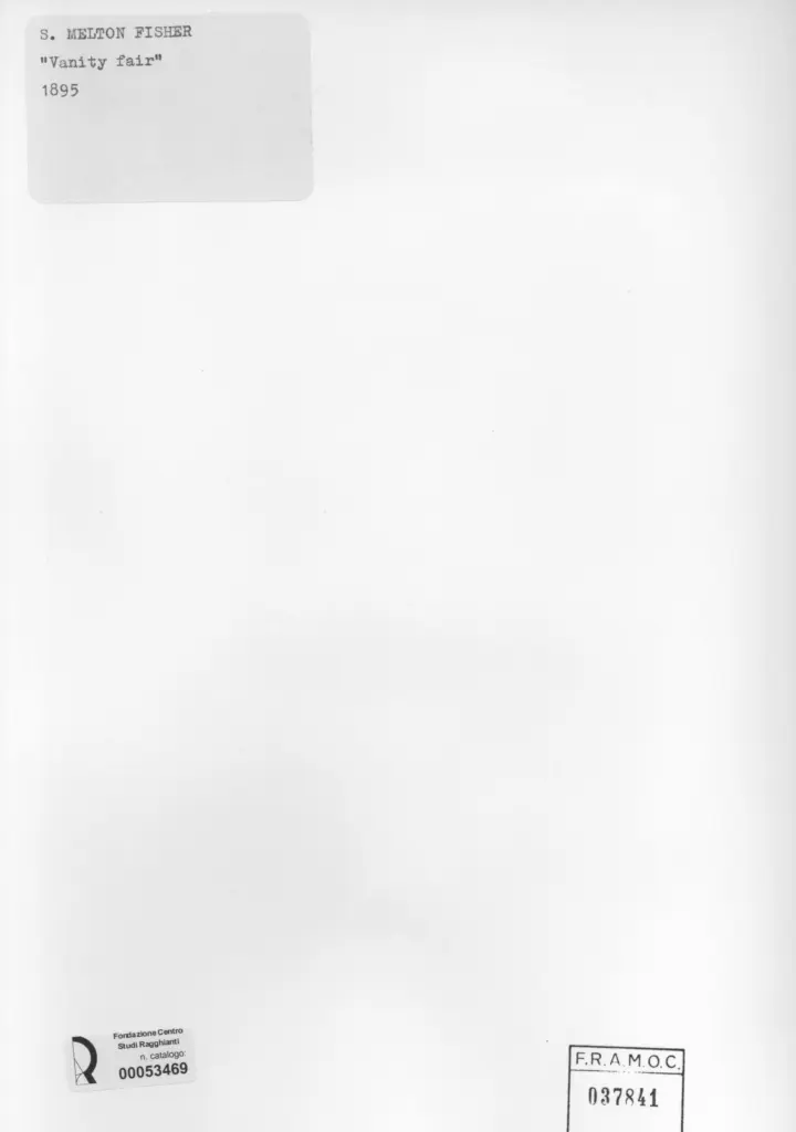 Anonimo , Fisher, S. Melton - sec. XIX - Vanity fair , retro