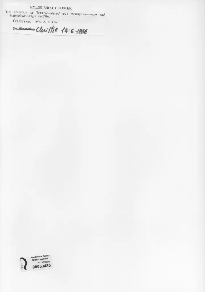 Anonimo , Foster, Myles Birket; Foster, Myles Birket , retro