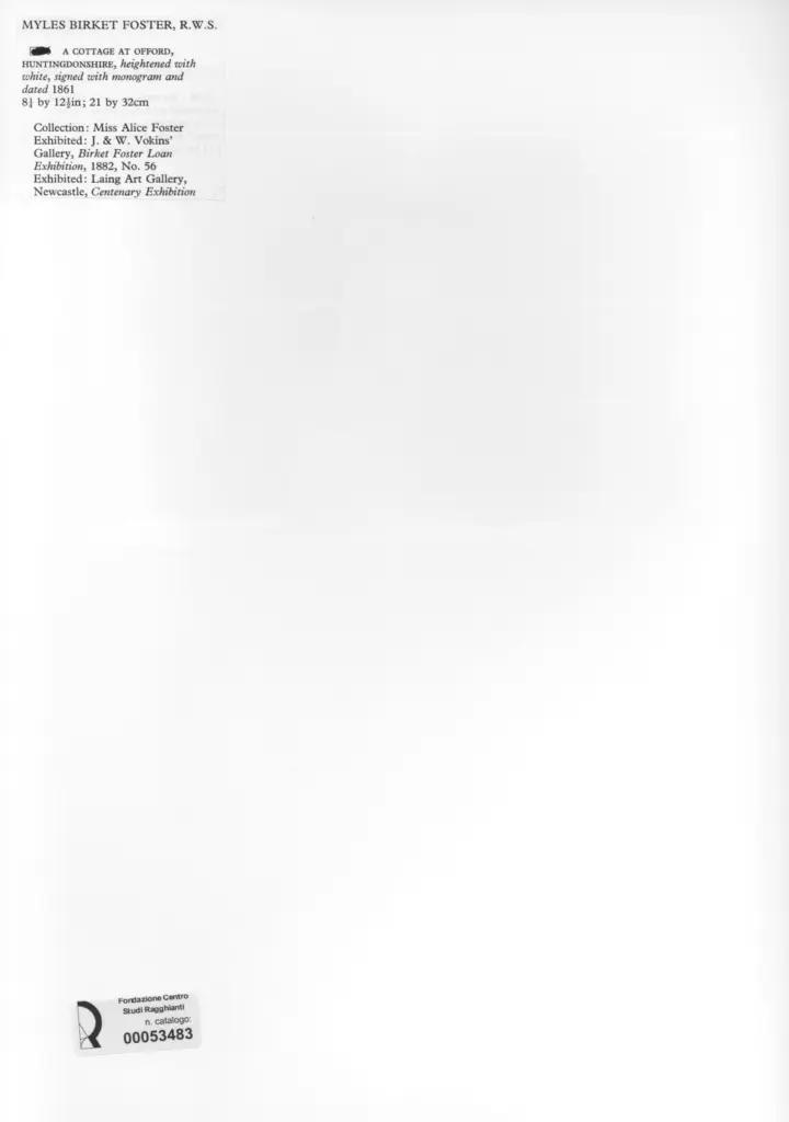 Anonimo , Foster, Myles Birket - sec. XIX - A Cottage at Offord , retro