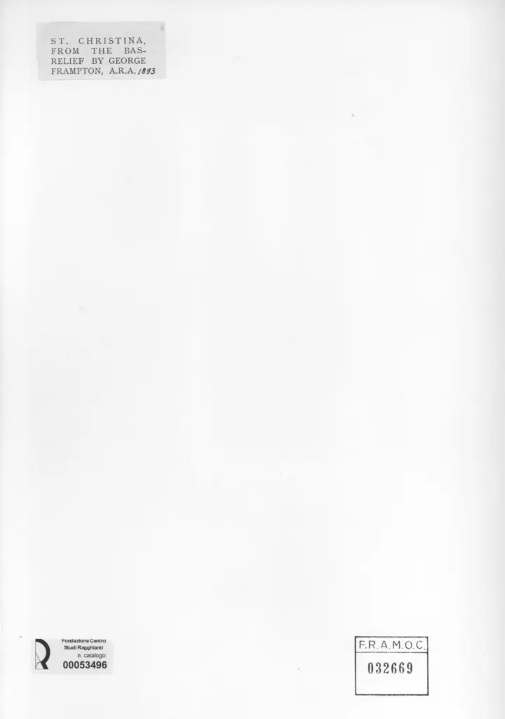 Anonimo , Frampton, George - sec. XIX - St. Christina , retro
