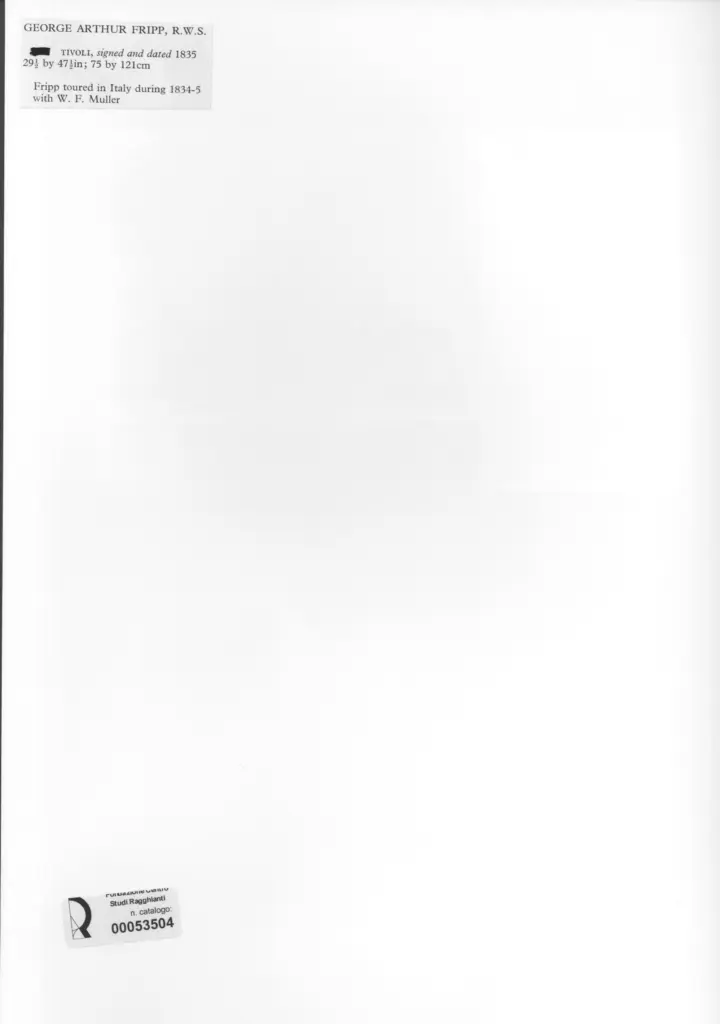 Anonimo , Fripp, George Arthur - sec. XIX - Tivoli , retro