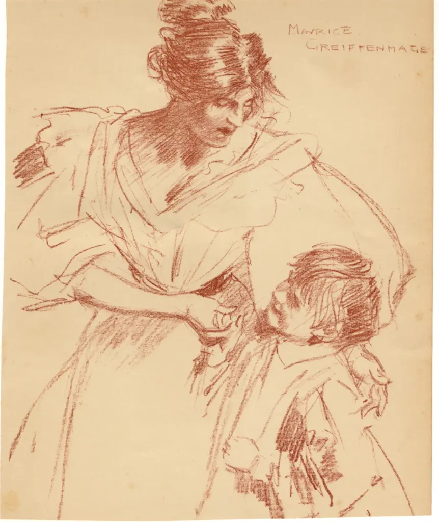 Greenaway, Kate , Una mamma con il suo bambino