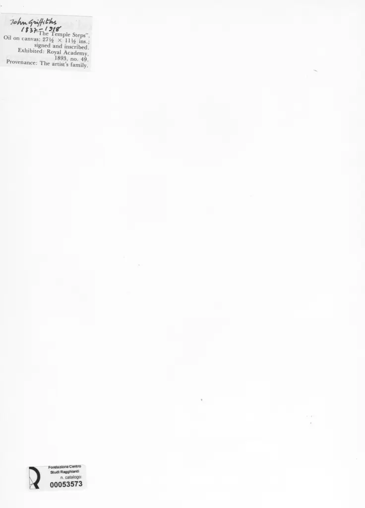 Anonimo , Griffiths, John - sec. XIX/ XX - The Temple Steps , retro