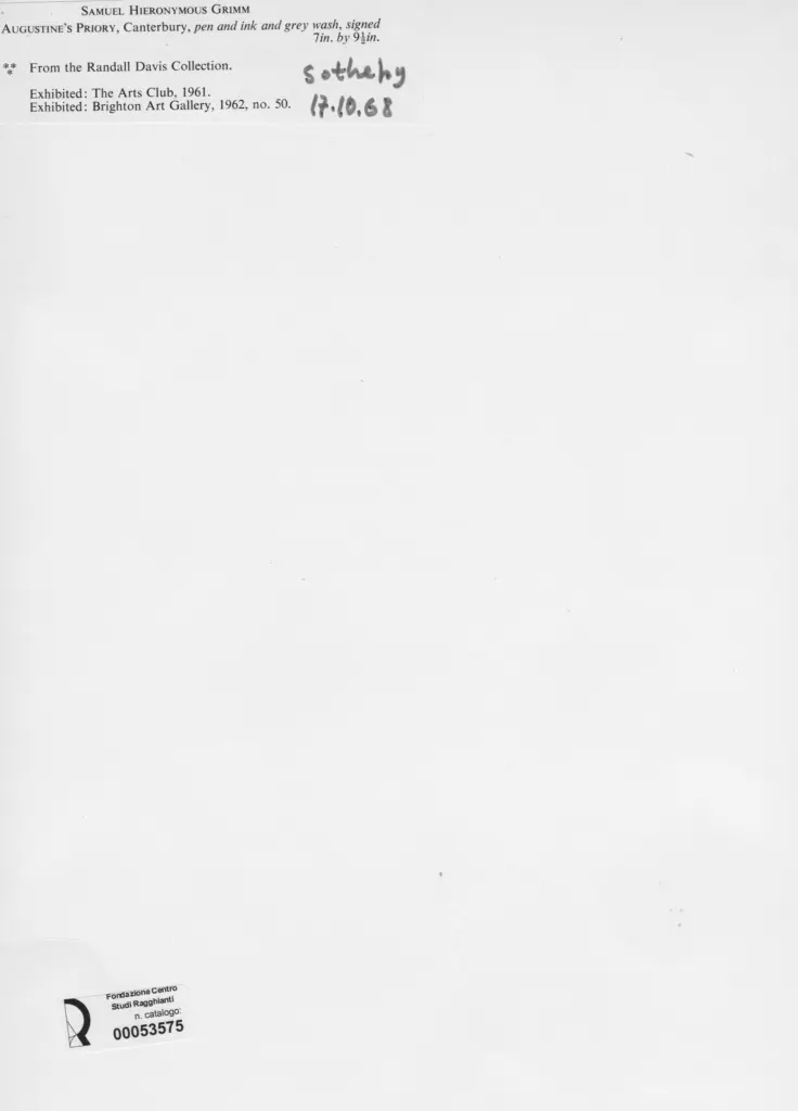 Anonimo , Grimm, Samuel Hieronymous - sec. XVIII - St Augustine's Priory, Canterbury , retro