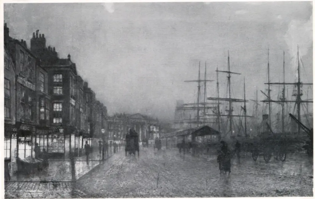 Grimshaw, John A. , A Liverpool Dock Scene