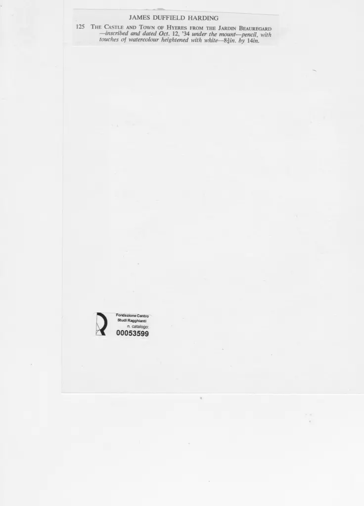 Anonimo , Harding, James Duffield - sec. XIX - The Castle and Town of Hyres, from the jardin Beauegard , retro