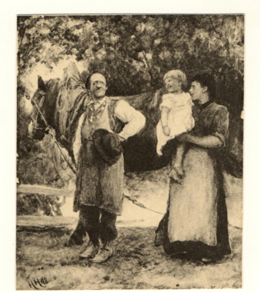 Anonimo , Von Herkomer, Sir Hubert - sec. XIX - Ritratto di una famiglia di campagna , fronte