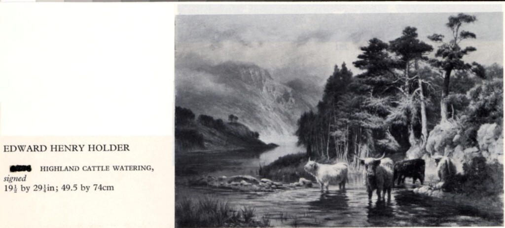 Holder, Edward Henry , Highland Cattle Watering -