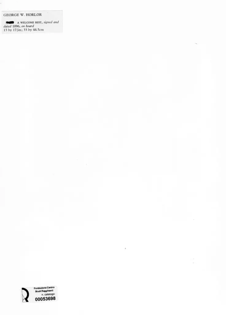 Anonimo , Horlor, George W. - sec. XIX - A Welcome Rest , retro