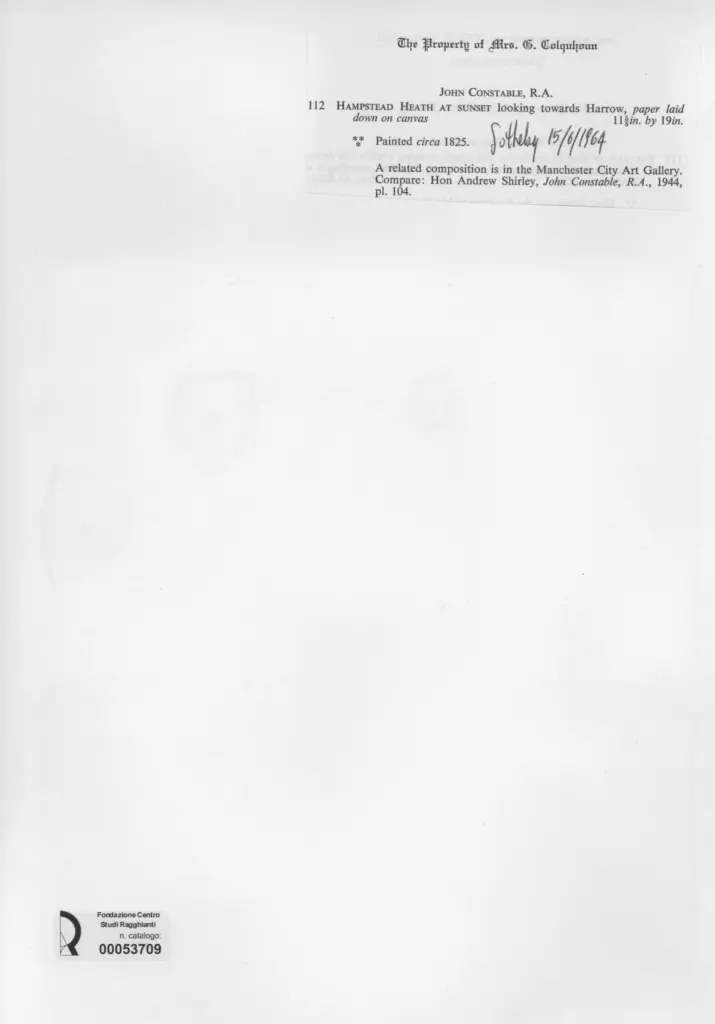 Anonimo , Constable, John - sec. XIX - Hampstead Heath at sunset , retro