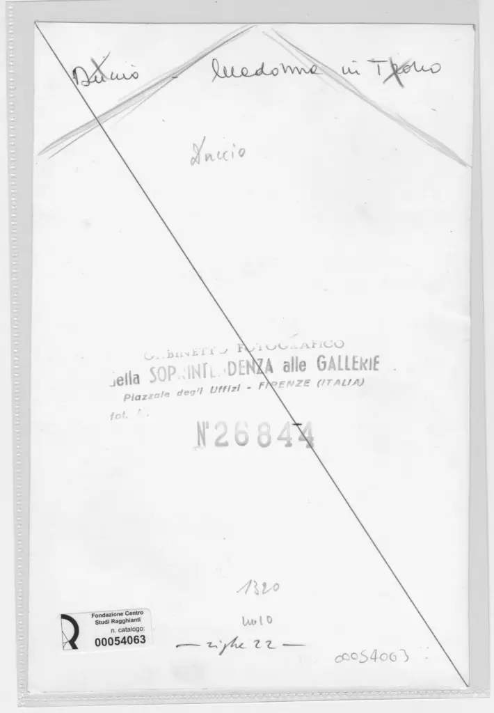 Gabinetto Fotografico della Soprintendenza Speciale per il Patrimonio Storico, Artistico ed Etnoantropologico e per il Polo Museale della citt&agrave; di Firenze , retro