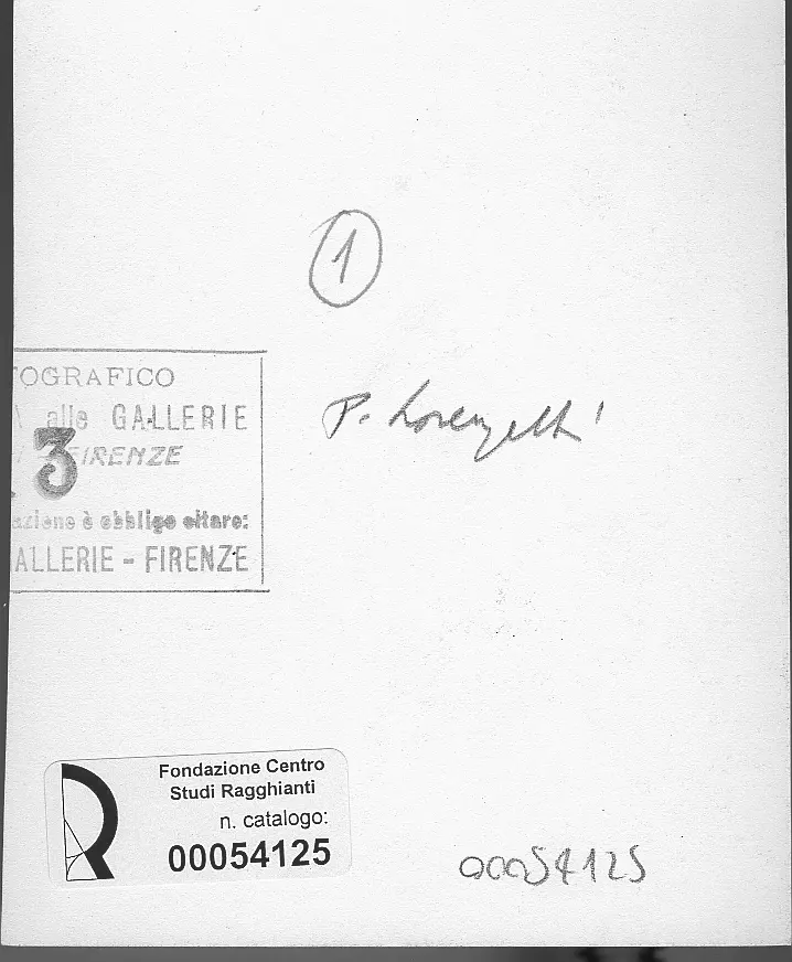 Gabinetto Fotografico della Soprintendenza Speciale per il Patrimonio Storico, Artistico ed Etnoantropologico e per il Polo Museale della citt&agrave; di Firenze , retro