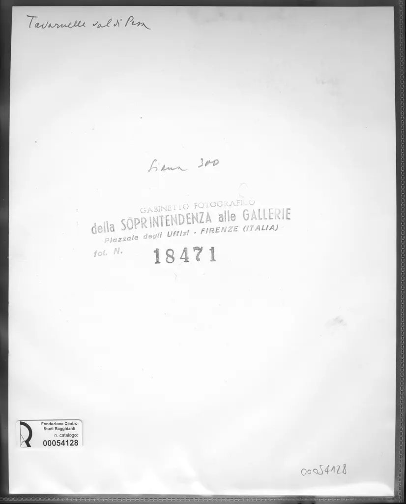 Gabinetto Fotografico della Soprintendenza Speciale per il Patrimonio Storico, Artistico ed Etnoantropologico e per il Polo Museale della citt&agrave; di Firenze , retro