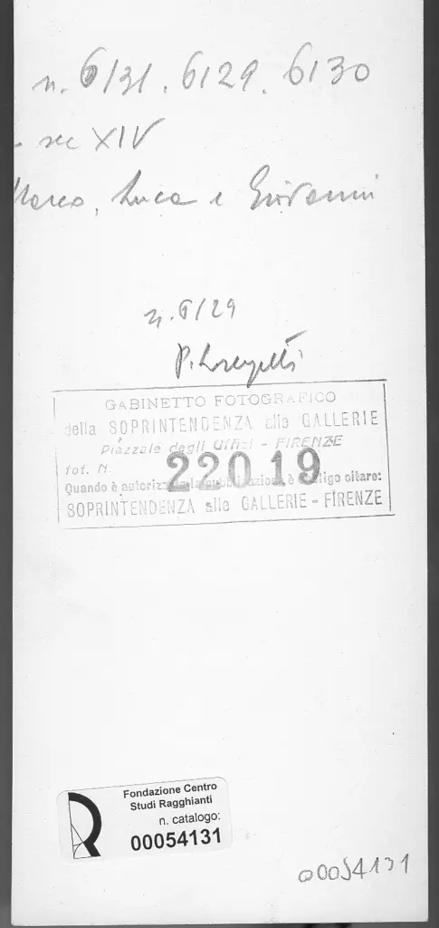 Gabinetto Fotografico della Soprintendenza Speciale per il Patrimonio Storico, Artistico ed Etnoantropologico e per il Polo Museale della citt&agrave; di Firenze , retro