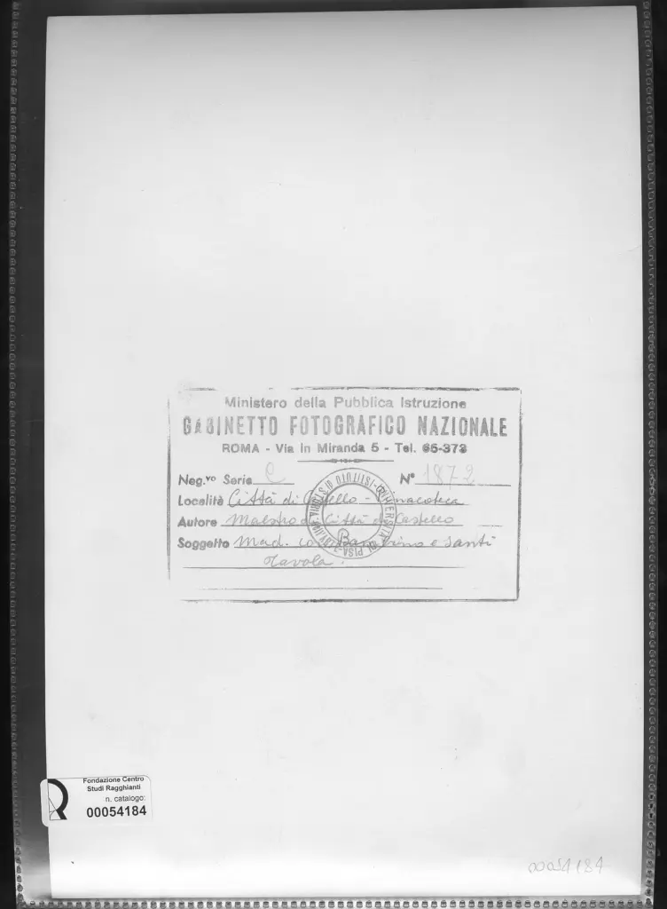 Gabinetto Fotografico della Soprintendenza Speciale per il Patrimonio Storico, Artistico ed Etnoantropologico e per il Polo Museale della citt&agrave; di Firenze , retro