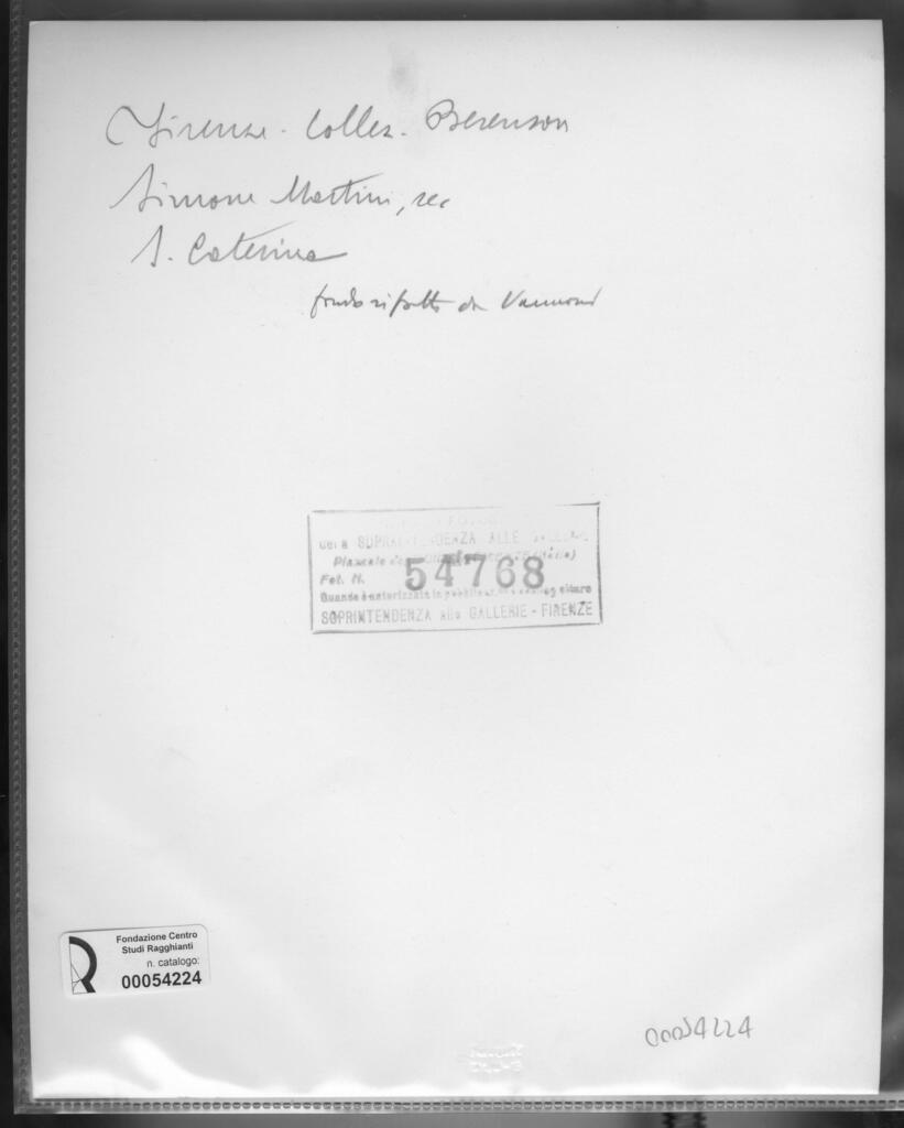 Gabinetto Fotografico della Soprintendenza Speciale per il Patrimonio Storico, Artistico ed Etnoantropologico e per il Polo Museale della città di Firenze , retro