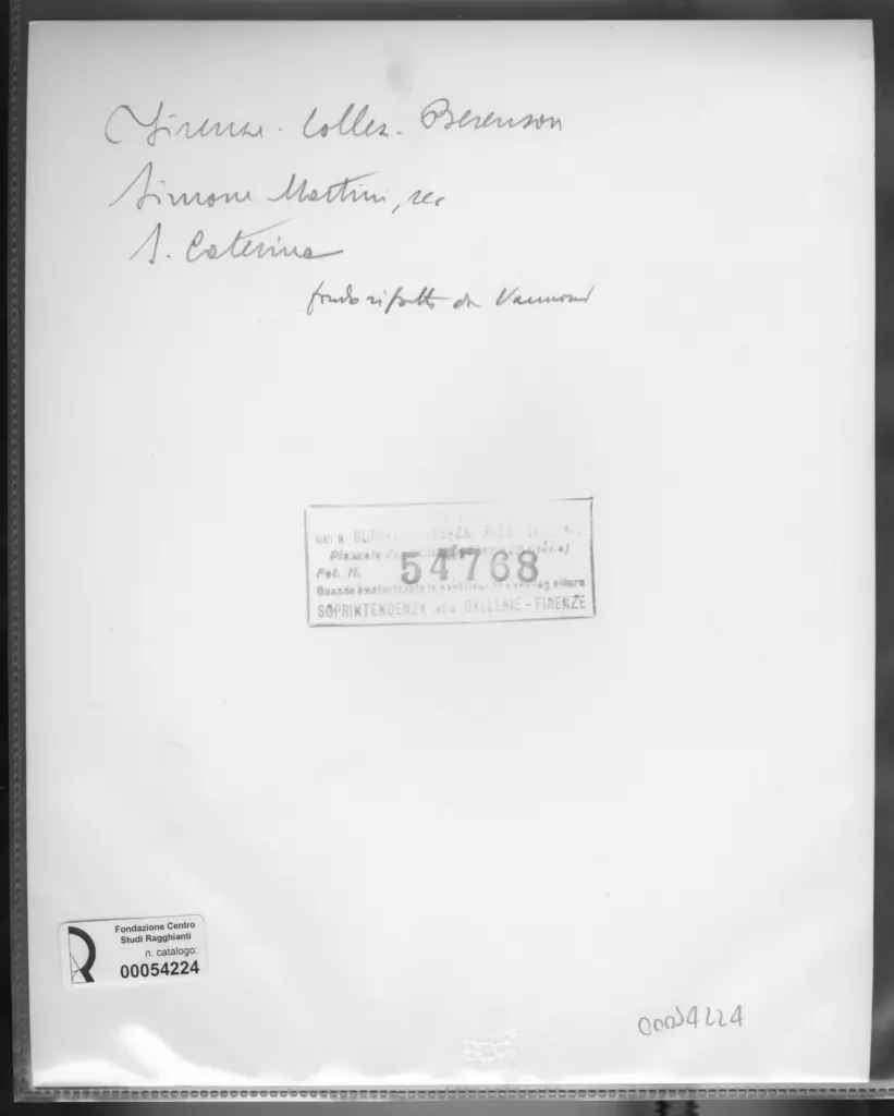 Gabinetto Fotografico della Soprintendenza Speciale per il Patrimonio Storico, Artistico ed Etnoantropologico e per il Polo Museale della citt&agrave; di Firenze , retro