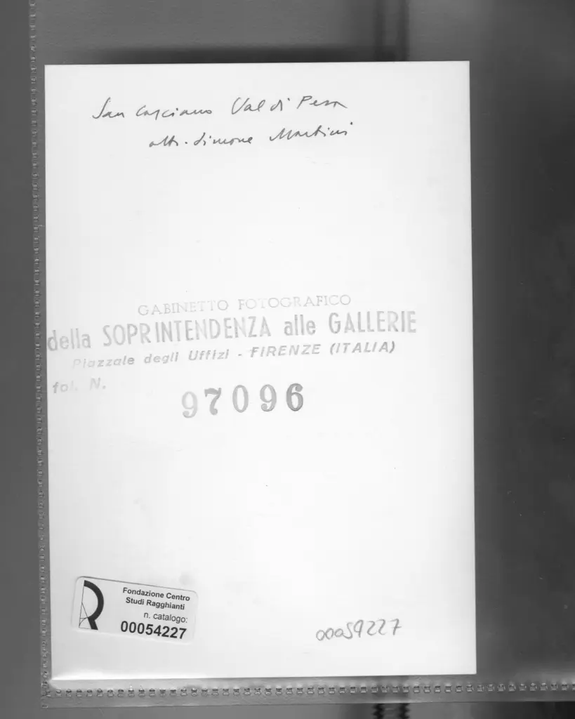 Gabinetto Fotografico della Soprintendenza Speciale per il Patrimonio Storico, Artistico ed Etnoantropologico e per il Polo Museale della citt&agrave; di Firenze , retro