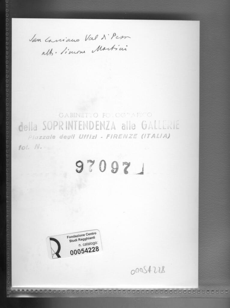 Gabinetto Fotografico della Soprintendenza Speciale per il Patrimonio Storico, Artistico ed Etnoantropologico e per il Polo Museale della città di Firenze , retro
