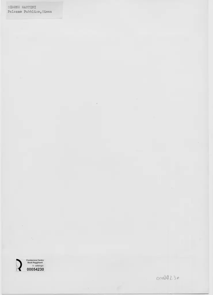 Anonimo , Martini, Simone - sec. XIV - Madonna con Bambino in trono , retro