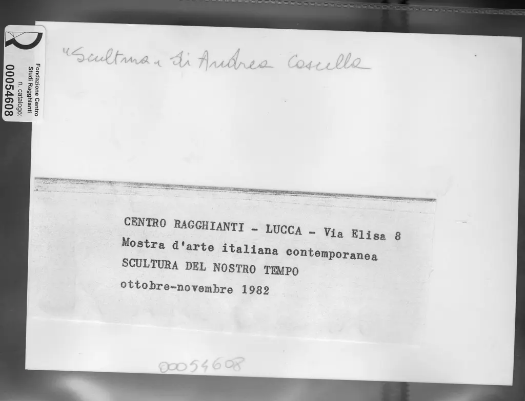 Anonimo , Cascella, Andrea - sec. XX - Scultura , retro