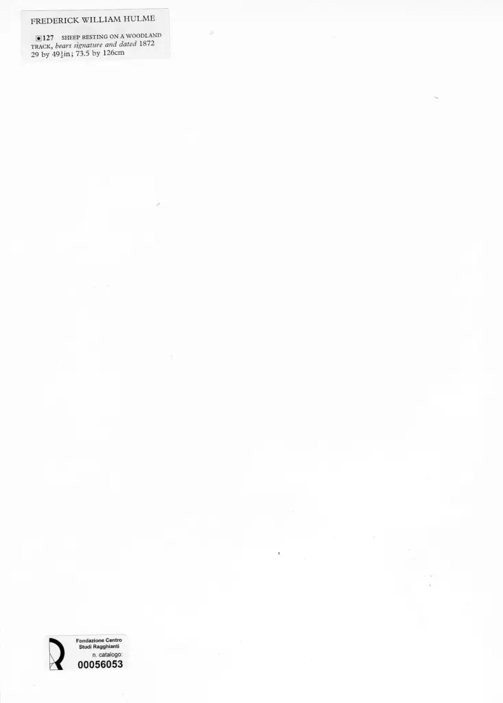 Anonimo , Hulmes, Frederick William - sec. XIX - Sheep Resting on a woodland Track , retro