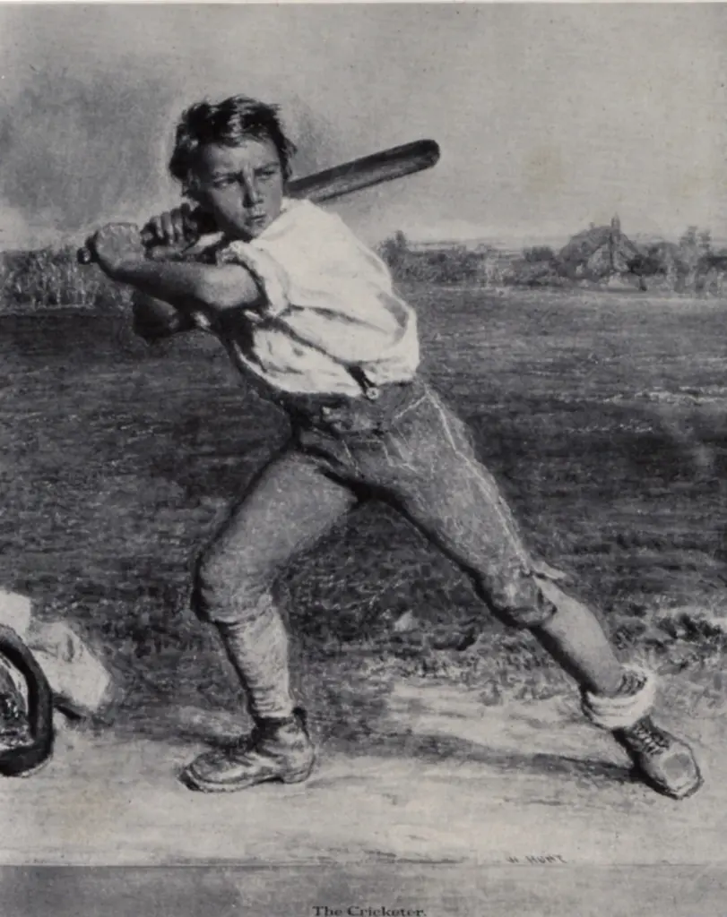 Anonimo , Hunt, William Henry - sec. XIX - A boy Hitting at a Cricket Ball , fronte