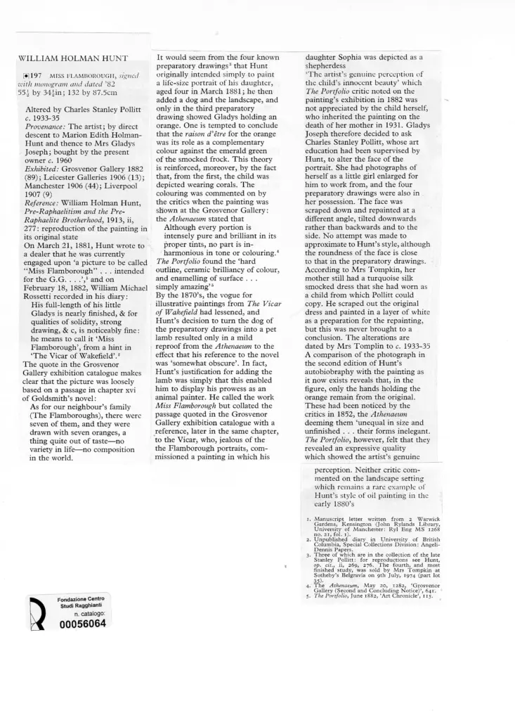 Anonimo , Hunt, William Holman - sec. XIX - Miss Flamborough , retro