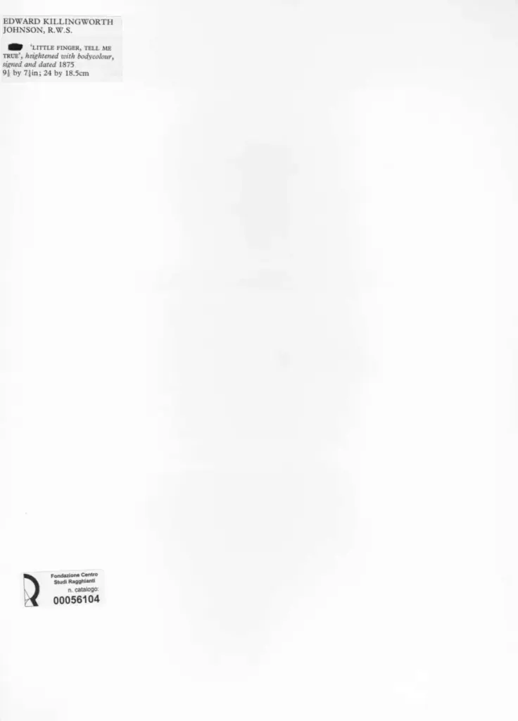 Anonimo , Johnson, Edward - sec. XIX - Little finger, tell me true , retro