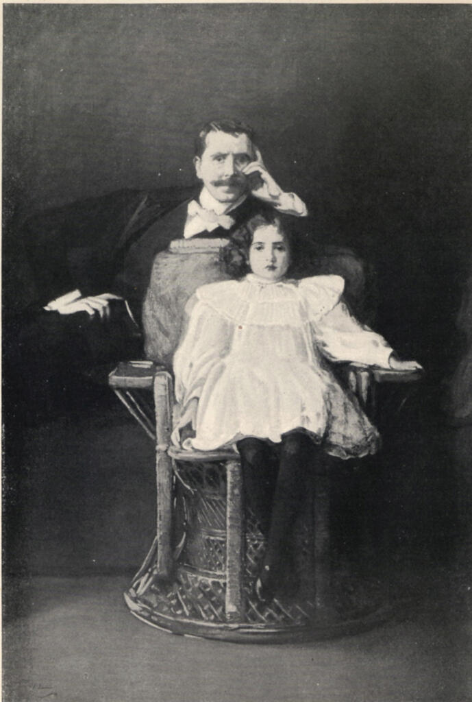 Anonimo , Lavery, John - sec. XIX - Portrait du peintre et de sa fille , fronte