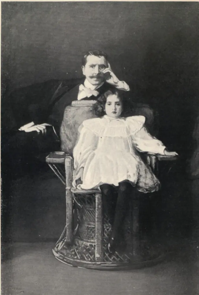 Anonimo , Lavery, John - sec. XIX - Portrait du peintre et de sa fille , fronte