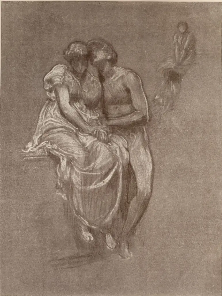 Anonimo , Leighton, Frederic - sec. XIX - Study for "Wedded" , fronte