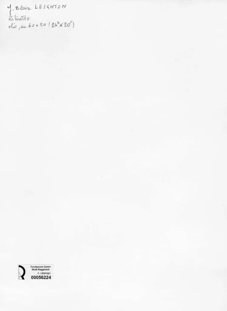 Anonimo , Leighton, J. Blair - sec. XIX/ XX - Ritratto , retro