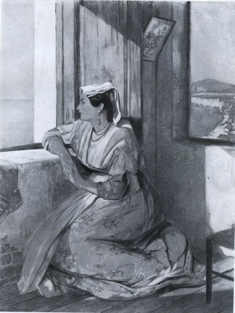 Anonimo , Lewis, John Frederick - sec. XIX - A lady gazing over the Bay of Naples , fronte